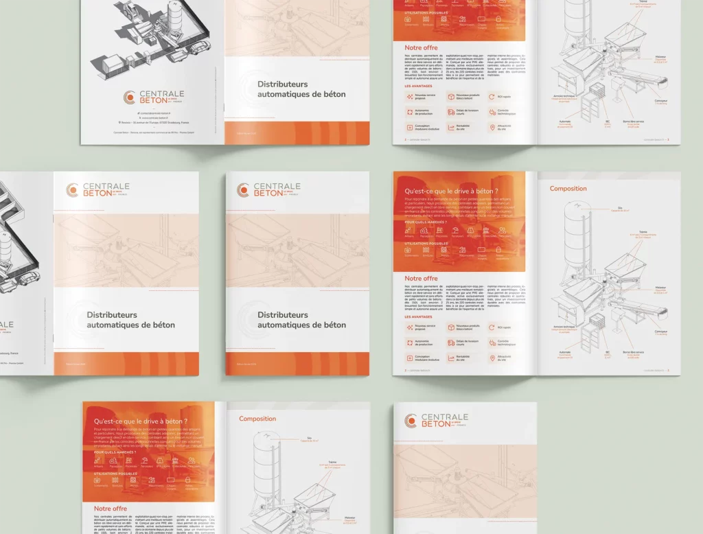 Brochure de Centrale Béton présentée à plat