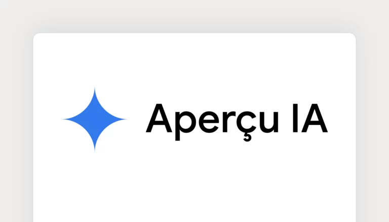 Résultat de recherche Google affichant un résumé AI Overview au-dessus des liens classiques